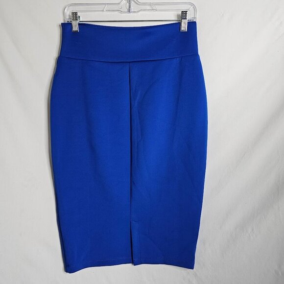 NWT THALIA SODI Scuba Pencil Skirt ROYAL BLUE size S Stretchy Preppy Office Chic - Picture 5 of 7